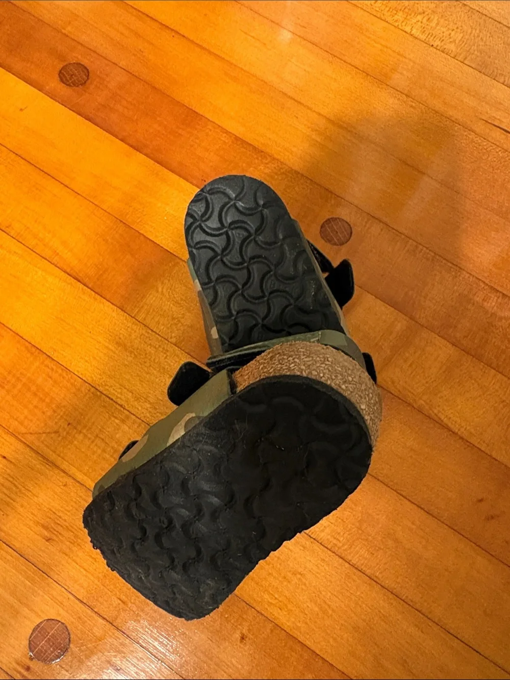 Birkenstock Kids Camouflage Double-Buckle Sandals in Green and Brown